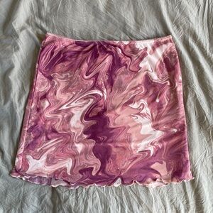 Urban Outfitters Pink & Purple Swirl Mini Skirt